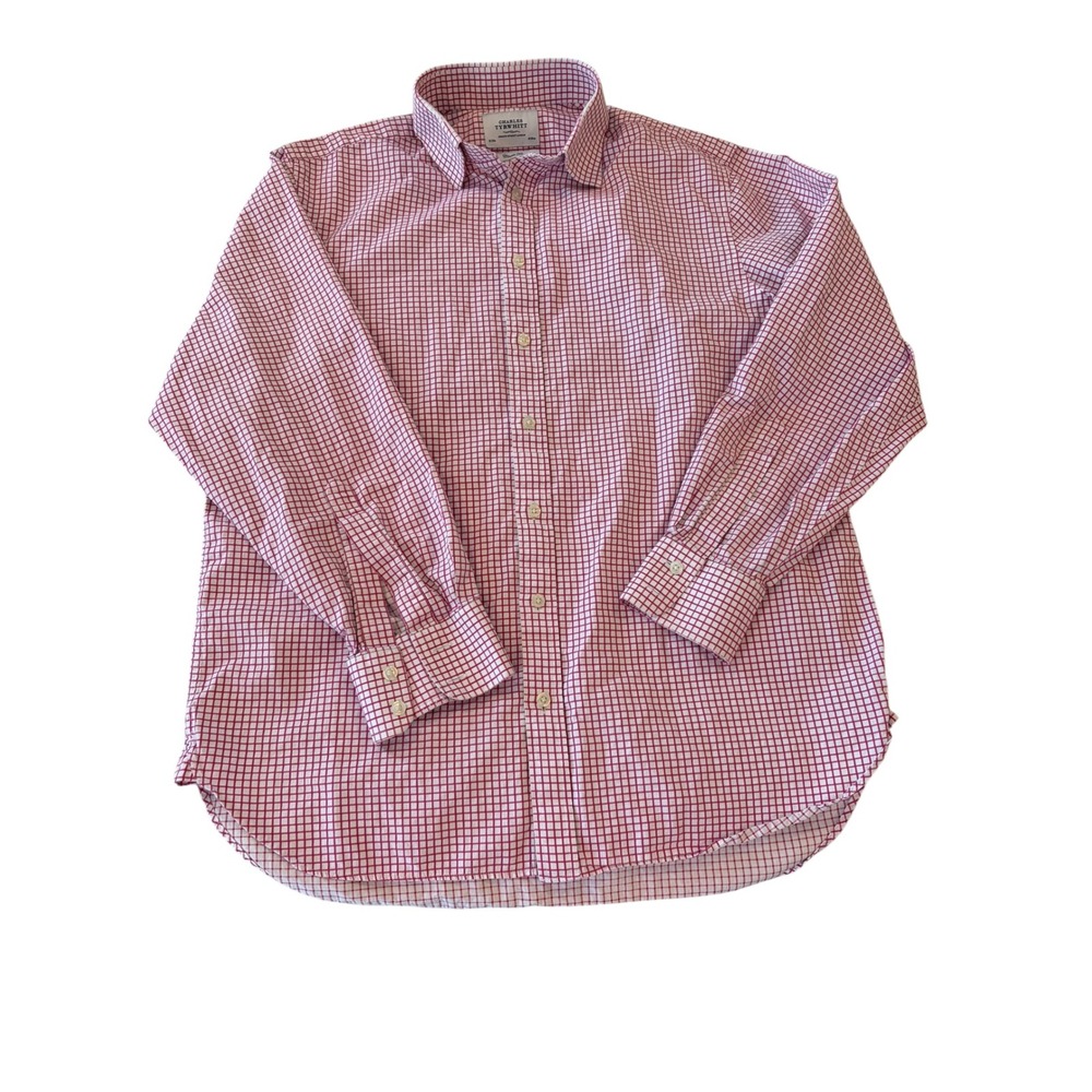 Charles Tyrwhitt Mens Pink Micro Check Classic Fit Cotton Dress‎ Shirt 16/34in